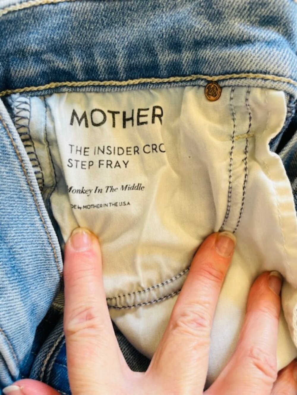 Mother The Insider Crop Step Fray Monkey In The Middle Comfort Stretch Mid Rise - Picture 11 of 12